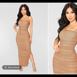 Nude mesh dress